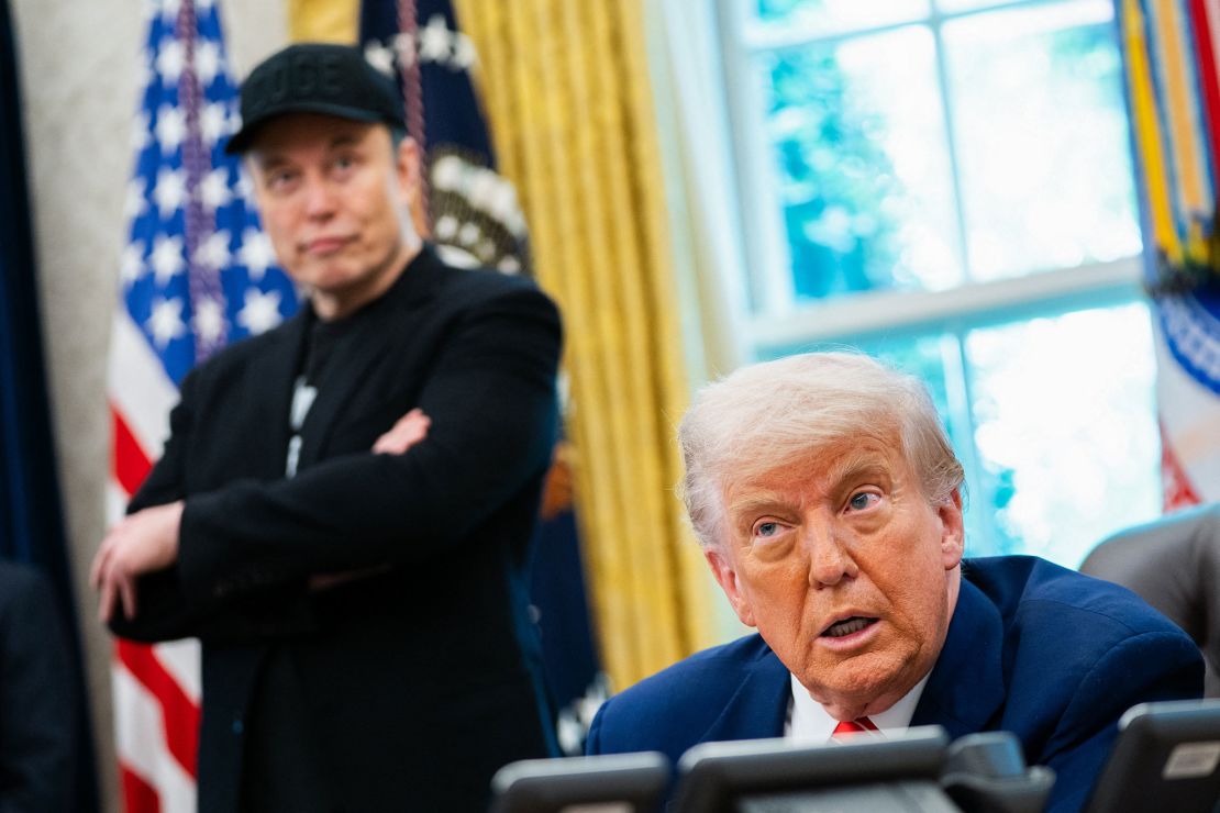 President Donald Trump during an appearance with Elon Musk in the Oval Office on May 30, 2025.