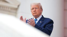 ARLINGTON, VIRGINIA - MAY 26: U.S. President Donald Trump speaks during the Memorial Day wreath-laying ceremony at the Memorial Amphitheater in Arlington National Cemetery on May 26, 2025 in Arlington, Virginia. Memorial Day is observed on the last Monday in May each year to honor and mourn U.S. military personnel who died while serving in the United States Armed Forces. (Photo by Kayla Bartkowski/Getty Images)