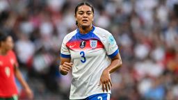 Jess Carter looks on during the UEFA Women's Nations League Group 3 match between England and Portugal at Wembley Stadium in London, England, on May 30, 2025.