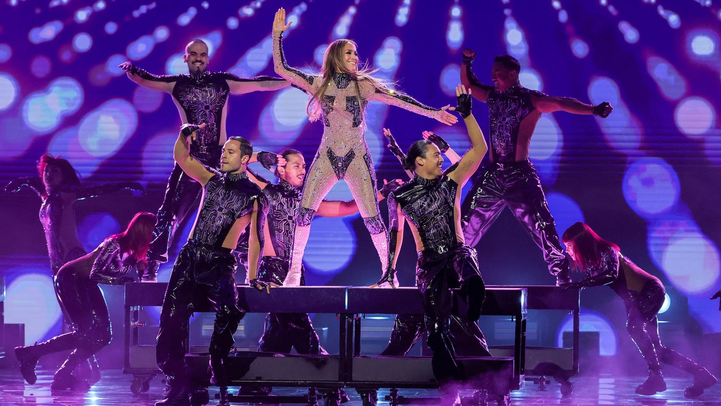 Jennifer Lopez performing at the American Music Awards on Monday.