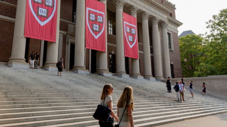The Widener Library on the Harvard Campus in Cambridge, Massachusetts, US, on Wednesday, June 4, 2025. Harvard University won a longer-term reprieve from a Trump administration ban on enrolling international students, handing the nations oldest and richest university a victory in its battle with the White House.