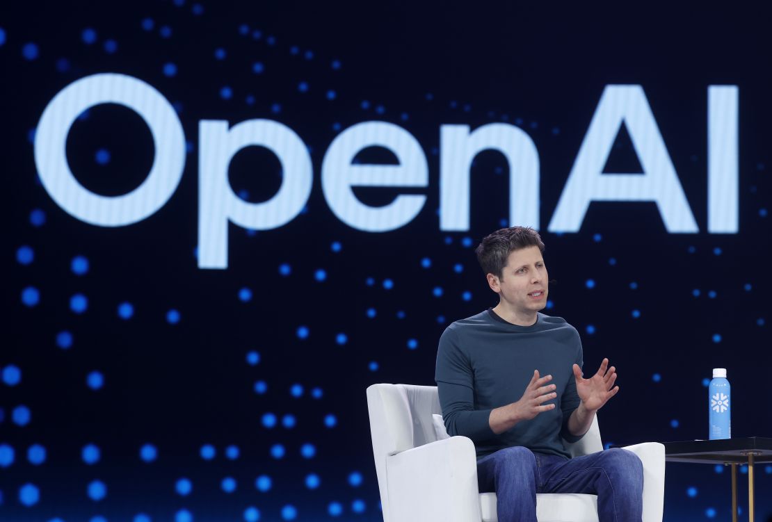Open AI CEO Sam Altman speaks at Snowflake Summit 2025 on June 02, 2025 in San Francisco. OpenAI is among the AI companies investing in training workers on how to use the technology.
