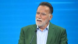 Arnold Schwarzenegger gives his keynote speech during the Austrian World Summit at Hofburg Congress Center on June 03, 2025 in Vienna, Austria. The Austrian World Summit is an annual climate conference which has taken place in Vienna since 2017.