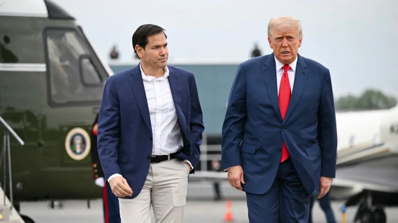 El presidente Donald Trump y el secretario de Estado Marco Rubio en Morristown, Nueva Jersey, el 8 de junio de 2025.