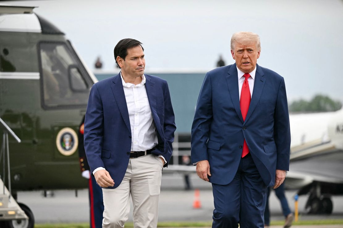 President Donald Trump and Secretary of State Marco Rubio in Morristown, New Jersey, on June 8, 2025.