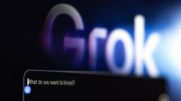The chat window for chatbot Grok on a laptop arranged in Riga, Latvia on June 9, 2025.
