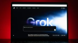 The chat window for chatbot Grok on a laptop arranged in Riga, Latvia on June 9. Announced in March, XAI Holdings was created from the combination of X, formerly Twitter, and Musk's AI venture, xAI.