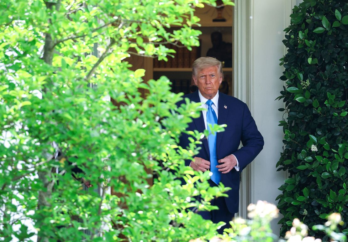 U.S. President Donald Trump leaves the Oval Office as he departs the White House on June 06, 2025 in Washington, DC. Trump is departing the White House for a weekend trip to Bedminster, New Jersey.