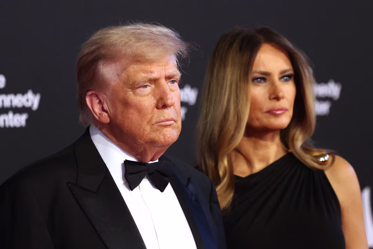 President Donald Trump and First Lady Melania Trump at the Kennedy Center in Washington, DC, on Wednesday night.