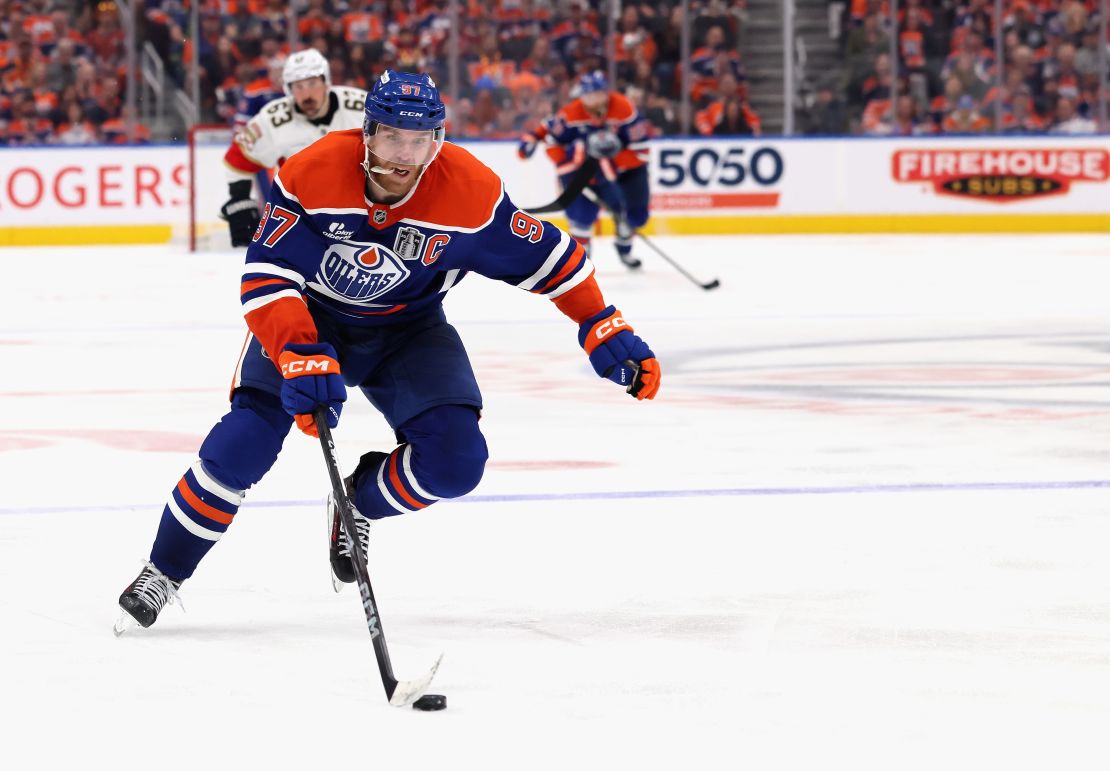 The Oilers' Connor McDavid (No. 97) and teammate Leon Draisaitl lead all players in playoff points this postseason.