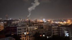 Smoke rises from a location allegedly targeted in Israel's wave of strikes on Tehran, Iran, on early morning of June 13, 2025. (Photo by SAN / Middle East Images via AFP) (Photo by SAN/Middle East Images/AFP via Getty Images)          