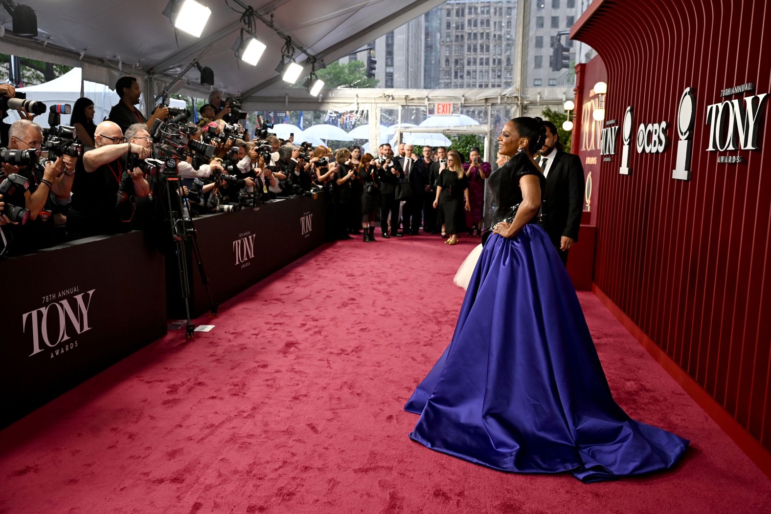Audra McDonald poses on the red carpet.