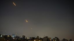 Iranian missiles face off Israeli interceptive missiles over Beirut, Lebanon, on June 13, 2025. (Photo by Nael Chahine / Middle East Images via AFP) (Photo by NAEL CHAHINE/Middle East Images/AFP via Getty Images)          