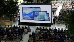 Apple announces liquid glass during the Apple Worldwide Developers Conference (WWDC) on June 09, 2025 in Cupertino, California. Apple CEO Tim Cook kicked off the annual Apple WWDC conference, which runs through June 13.
