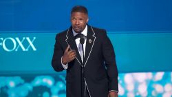 LOS ANGELES, CALIFORNIA - JUNE 09: Jamie Foxx accepts the Ultimate Icon Award onstage during the 2025 BET Awards at Peacock Theater on June 09, 2025 in Los Angeles, California.  (Photo by Kevin Winter/Getty Images)