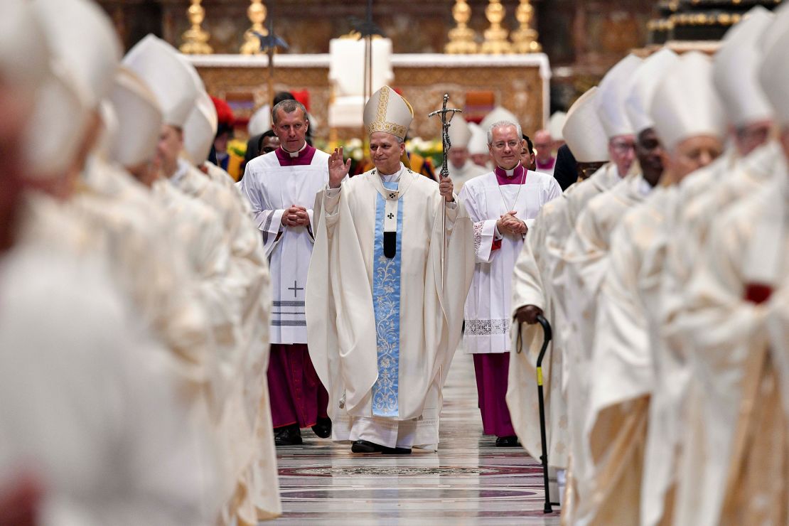 Paus Leo in liturgische gewaden op 9 juni.
