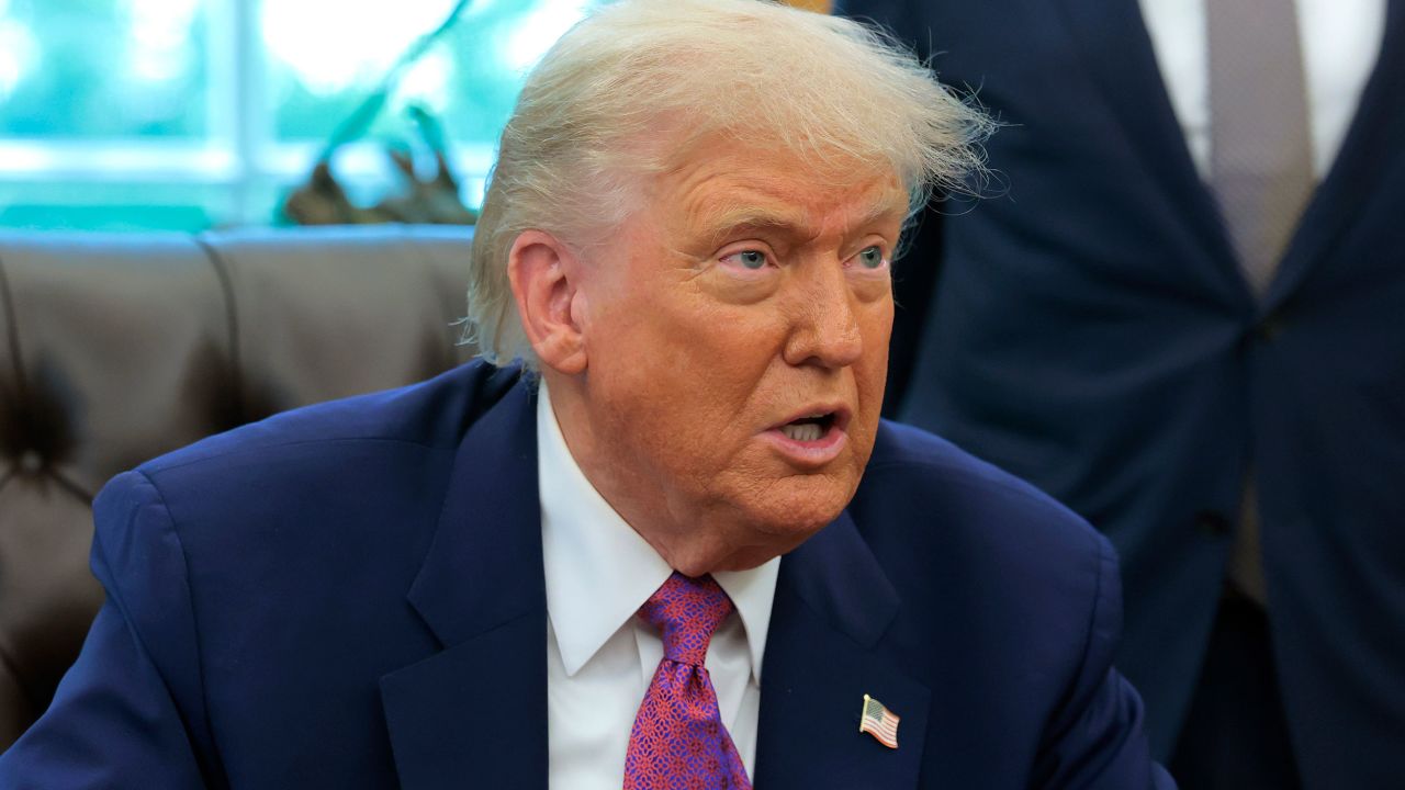 WASHINGTON, DC - JUNE 10: U.S. President Donald Trump delivers remarks on natural disaster preparedness in the Oval Office at the White House on June 10, 2025 in Washington, DC. Trump said he wants to eliminate the Federal Emergency Management Agency (FEMA) and return its function to the state level. (Photo by Anna Moneymaker/Getty Images)