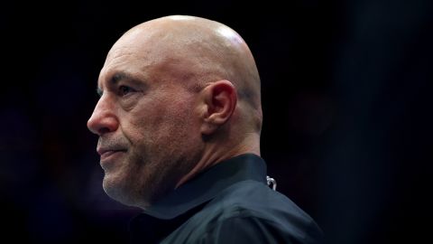 Joe Rogan looks on during UFC 316 at the Prudential Center on June 07, 2025 in Newark, New Jersey.