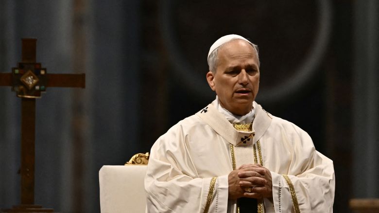 Pope Leo XIV presides over the mass for the Jubilee of Sport in The Vatican on June 15, 2025.