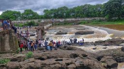 An iron bridge collapsed over a river in India’s western Maharashtra state.