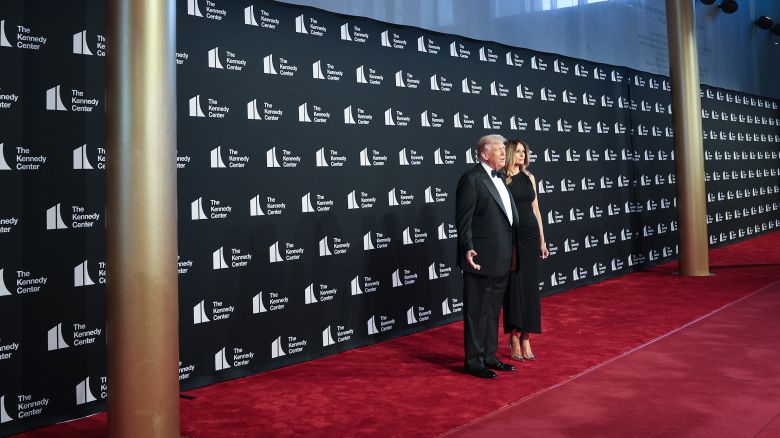WASHINGTON, DC - JUNE 11: U.S. President Donald Trump and first lady Melania Trump arrive at the Kennedy Center on June 11, 2025 in Washington, DC. Trump is scheduled to attend a performance of Les Misérables this evening. (Photo by Win McNamee/Getty Images)