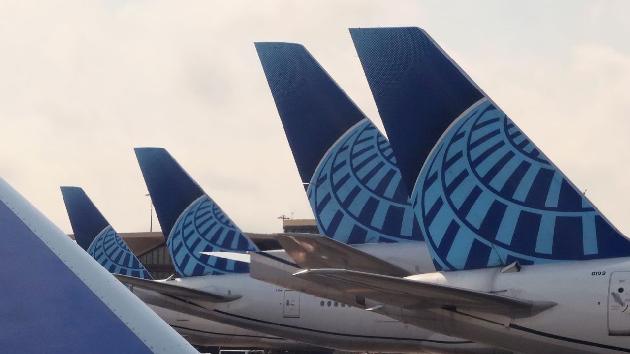 United Airlines airplanes sit parked in Newark, New Jersey, on June 1.