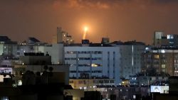 Rocket trails are seen in the sky above the Israeli coastal city of Netanya amid a fresh barrage of Iranian missile attacks on June 17, 2025. Israel and Iran exchanged fire again on June 17, the fifth day of strikes in their most intense confrontation in history, fuelling fears of a drawn-out conflict that could engulf the Middle East. (Photo by JACK GUEZ / AFP) (Photo by JACK GUEZ/AFP via Getty Images)