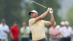 Sam Burns of the United States plays a shot on the fifth hole during the second round of the 125th U.S. OPEN at Oakmont Country Club.