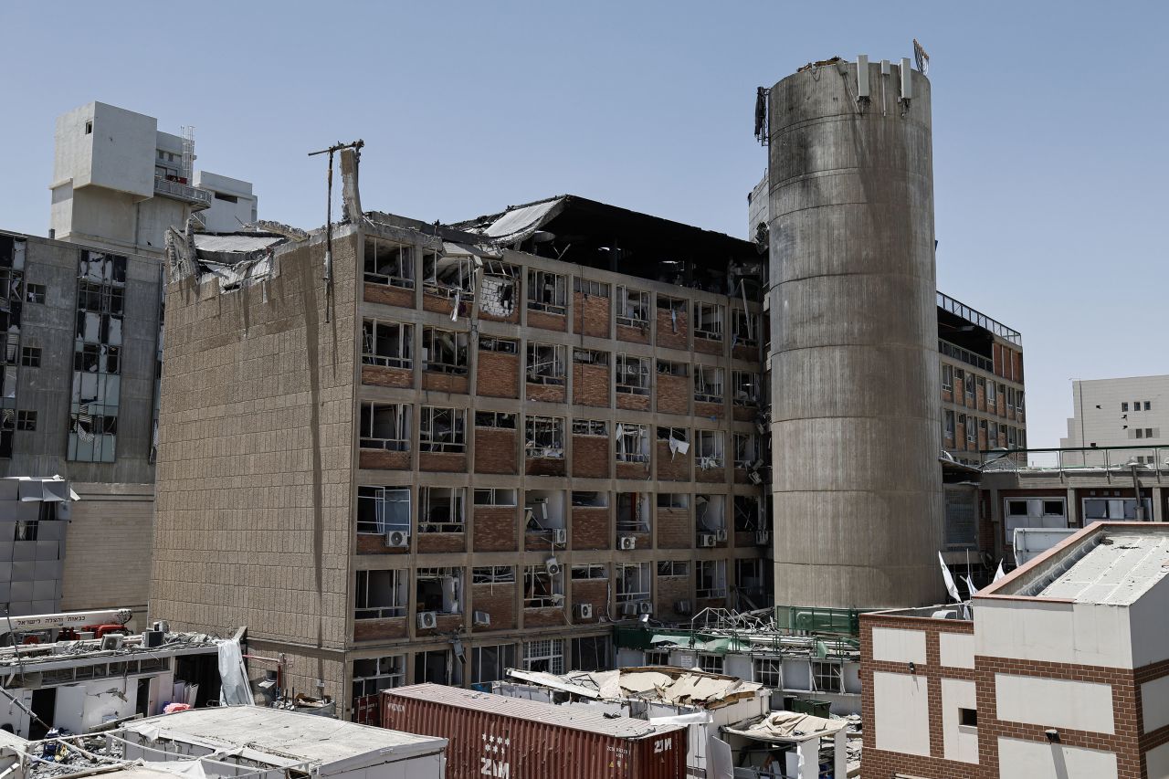 A view of the destruction at Soroka Medical Center in Beersheba, Israel, on Thursday.