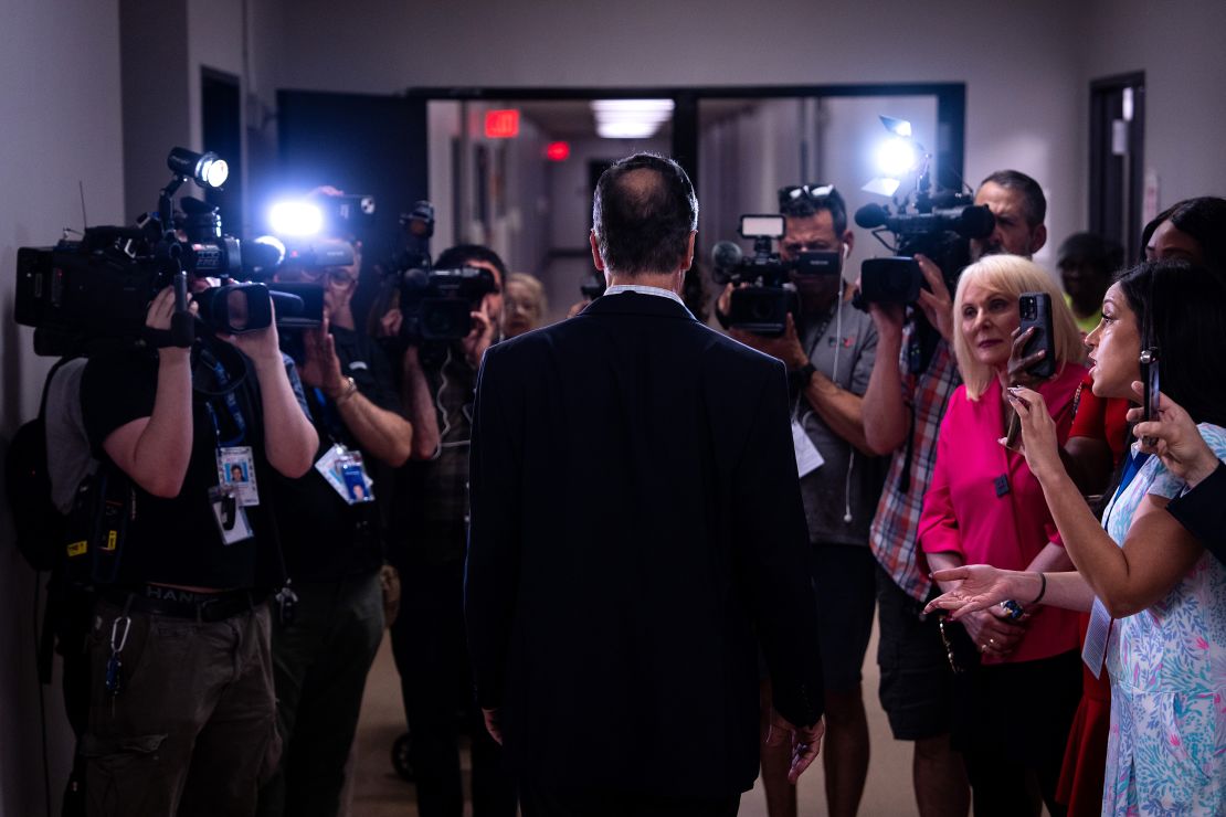 Andrew Cuomo, New York City mayoral candidate, speaks to members of the media after a campaign event in the Bronx borough of New York, on Thursday, June 19, 2025.