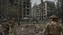POKROVSK, UKRAINE - JUNE 19: Evacuation of civilians from the city by the forces of the National Police of Ukraine "White Angels" unit on June 19, 2025 Pokrovsk, Donetsk region, Ukraine. (Photo by Kostiantyn Liberov/Libkos/Getty Images)