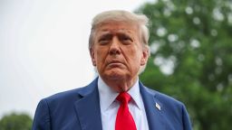 U.S. President Donald Trump stops and talks to the media before he boards Marine One on the South Lawn at the White House on June 15, 2025 in Washington, DC.