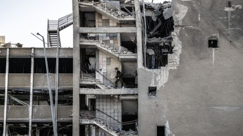 HAIFA, ISRAEL - JUNE 20: Police and civil defense conduct operations in the area following the missile fired from Iran that struck the city of Haifa in northwestern Israel on June 20, 2025. (Photo by Mostafa Alkharouf/Anadolu via Getty Images)