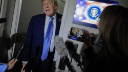CALGARY, ALBERTA - JUNE 16: U.S. President Donald Trump talks to reporters on board Air Force One after leaving early from the G7 Leaders' Summit on June 16, 2025 in Calgary, Alberta. Trump said he was leaving the summit a day early to return to Washington to try to deal with the conflict between Israel and Iran. (Photo by Chip Somodevilla/Getty Images)