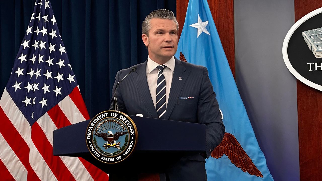 WASHINGTON, UNITED STATES - JUNE 22: US Secretary of Defense Pete Hegseth attends a press conference at Pentagon in Washington, United States on June 22, 2025. (Photo by Yasin Ozturk/Anadolu via Getty Images)