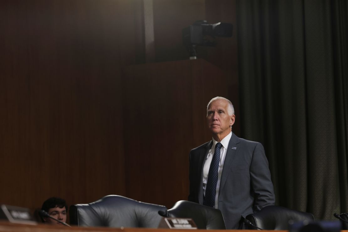 Sen. Thom Tillis listens during a Senate Judiciary Hearing on June 18 in Washington, DC.