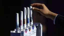 Injection pens for the weight-loss treatment Wegovy, manufactured by Novo Nordisk A/S, on display during a news conference in Mumbai, India, on Tuesday, June 24, 2025.