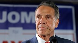 Andrew Cuomo speaks at his election party at the Carpenters Union in New York City on June 24, 2025. The former governor conceded to Zohran Mamdani in New York City's Democratic mayoral primary.
