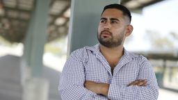 (Carlin Stiehl / Los Angeles Times via Getty Images)Los Angeles, CA - June 13: Brian Gavidia stands in a parking lot next to East Los Angeles College in Monterey Park on Friday, June 13, 2025 in Los Angeles, CA. Gavidia's business was recently hit by ICE were he said he had his arm twisted and held by an officer against a wall despite being a US citizen. (Carlin Stiehl / Los Angeles Times via Getty Images)