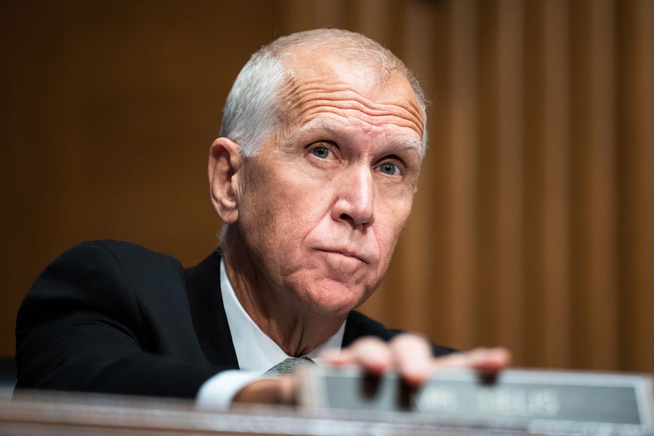 Sen. Thom Tillis attends a Senate hearing on Wednesday in Washington, DC.