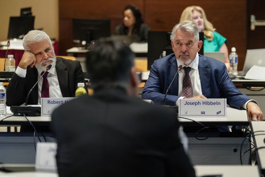 Dr. Robert Malone, left, and Dr. Joseph Hibbeln were among new vaccine advisers selected by HHS Secretary Robert F. Kennedy Jr. for the CDC's vaccine advisory committee.