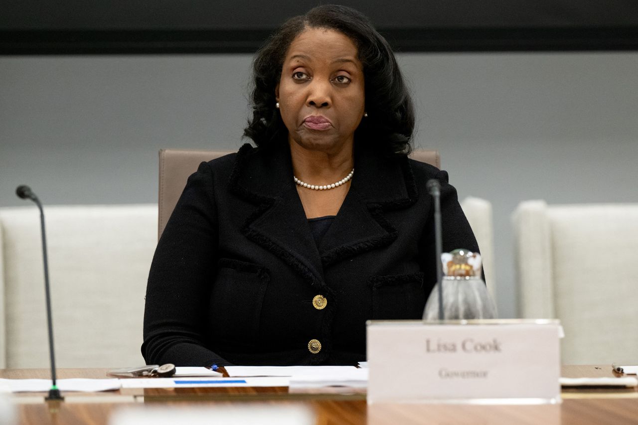 Lisa Cook attends a Federal Reserve Board open meeting at the Federal Reserve Board building in Washington, DC, on June 25.
