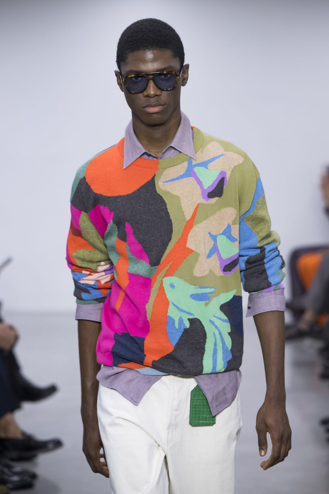 Paul Smith — who made his Milan debut this season — brought his trademark penchant for color to the Italian runway.