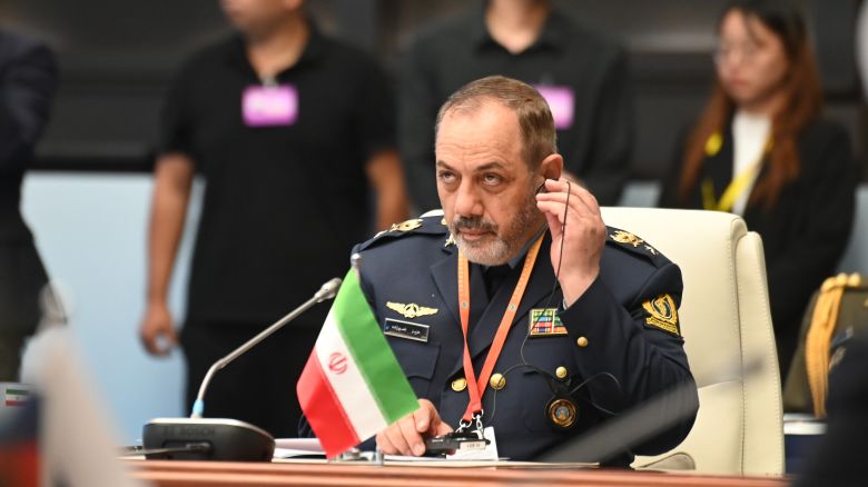 Iran's Defense Minister Aziz Nasirzadeh joins a meeting of the Shanghai Cooperation Organization (SCO) defense ministers in Qingdao on 26 June 2025.