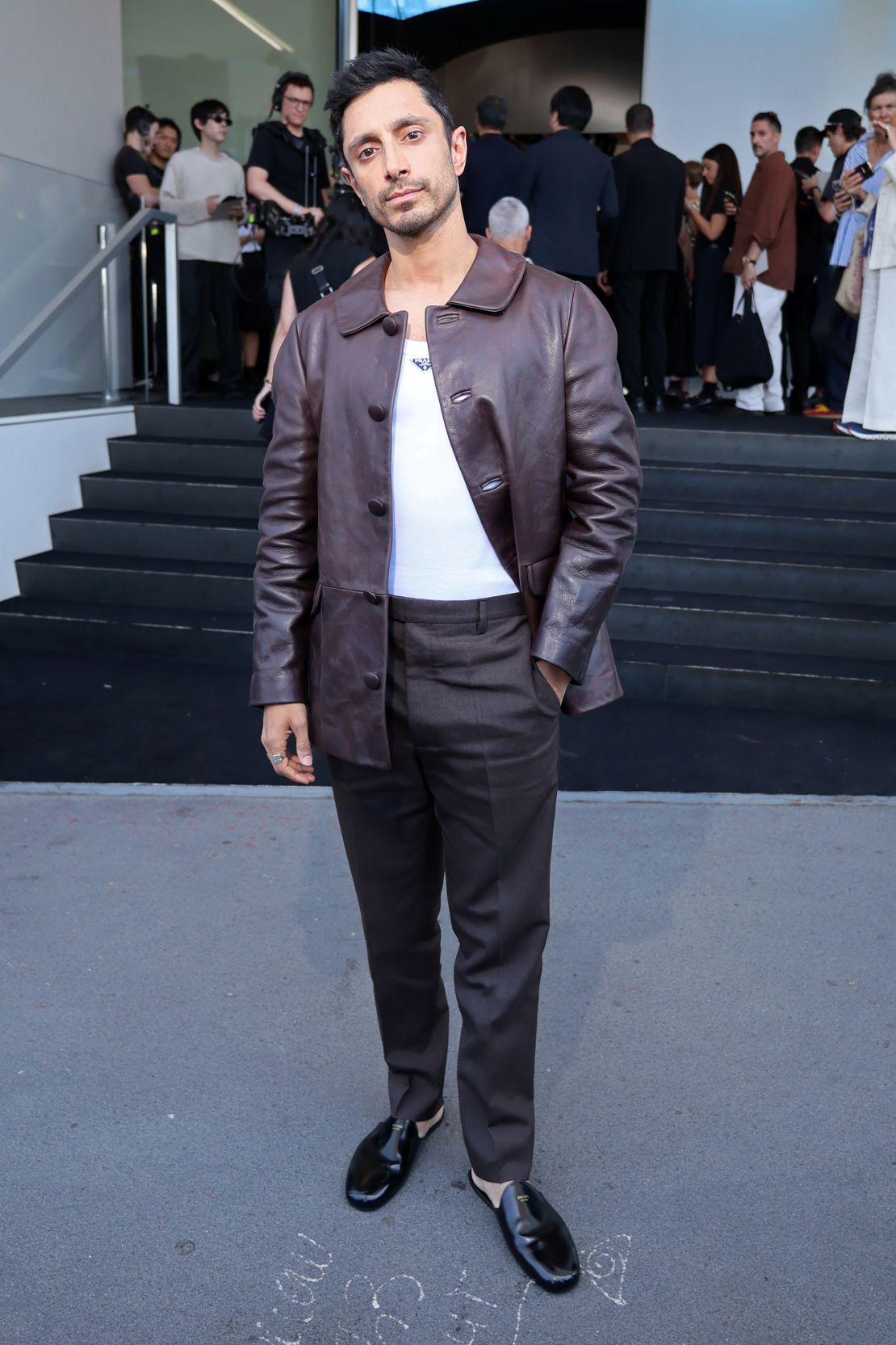 Riz Ahmed at Prada.