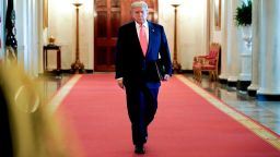 US President Donald Trump arrives to speak in the East Room of the White House in Washington, DC, US, on Thursday, June 26, 2025. A Republican plan to cut $250 billion in Medicaid and other health-care spending hit a procedural roadblock in the Senate Thursday, complicating efforts to pass Donald Trump's massive tax and spending package. Photographer: Ken Cedeno/UPI/Bloomberg via Getty Images