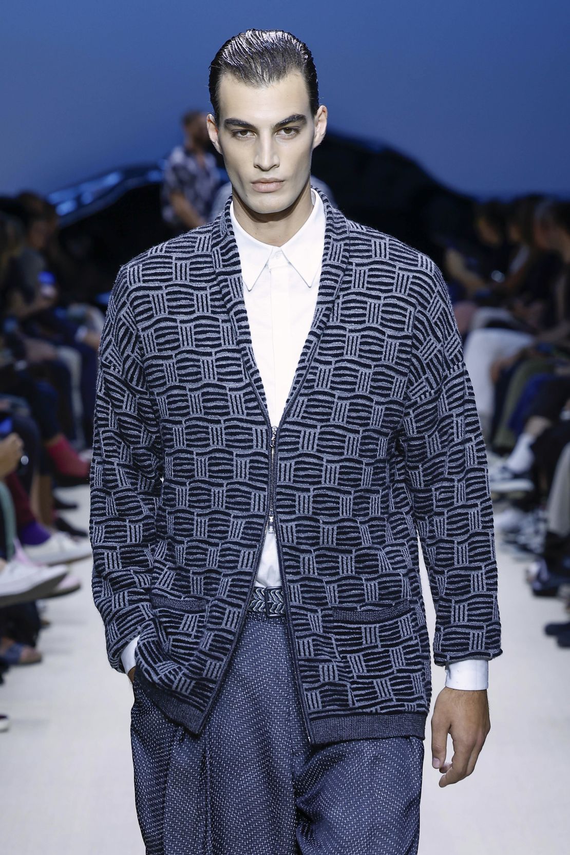 The Giorgio Armani show was a departure from the label's typical suiting.