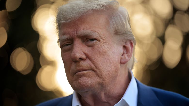 President Donald Trump speaks to reporters before boarding the Marine One presidential helicopter and departing the White House on June 24, 2025 in Washington, DC.