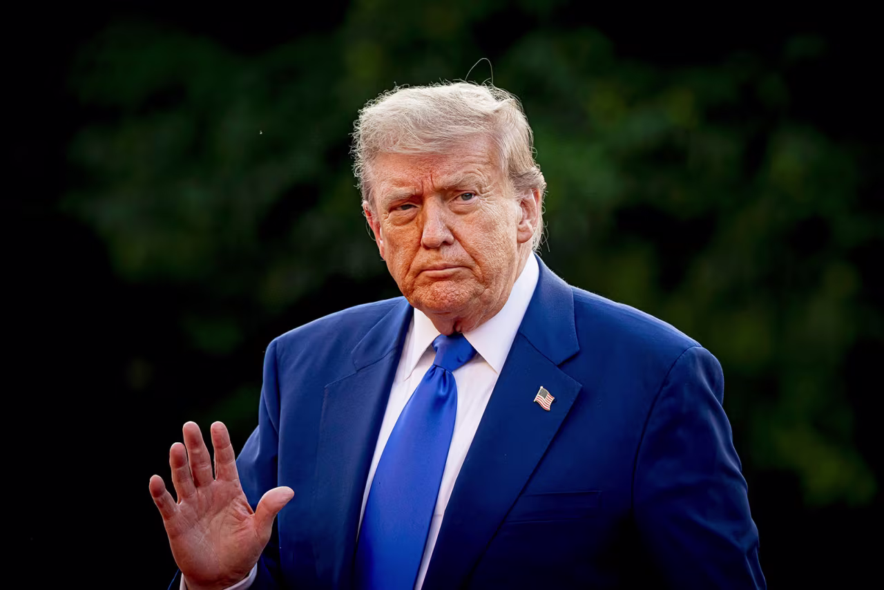 Donald Trump arrives at Huis ten Bosch Palace for a dinner during the NATO Summit 2025 in The Hague on June 24, 2025.