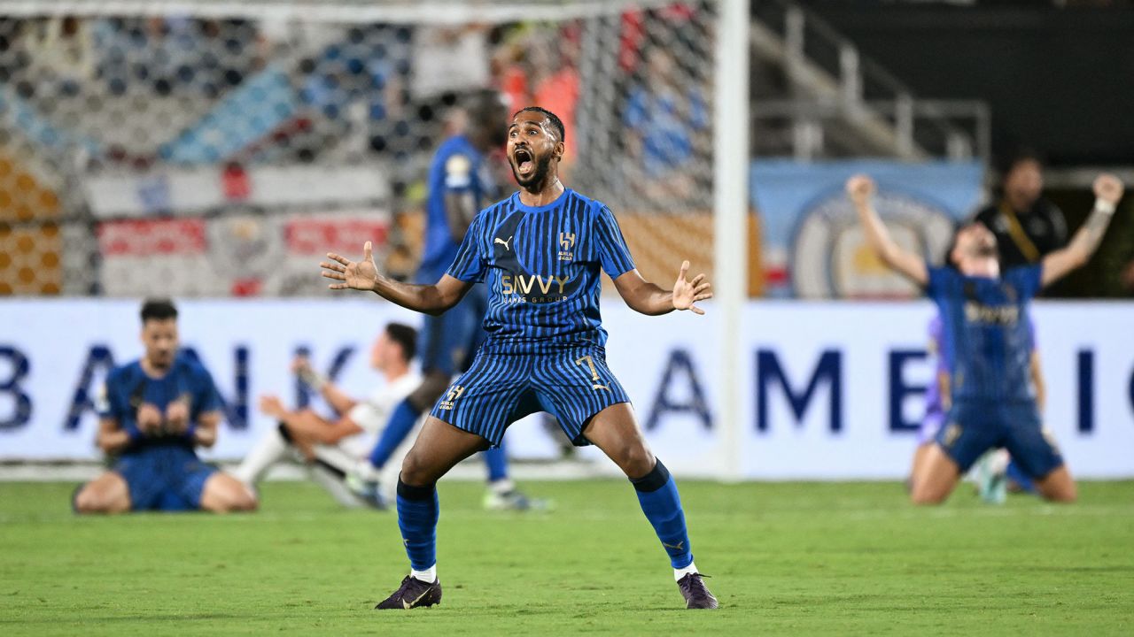 Al Hilal's Saudi midfielder #07 Khalid Al-Ghannam celebrates after winning the FIFA Club World Cup 2025 round of 16 football match between England's Manchester City and Saudi's Al-Hilal at the Camping World stadium in Orlando on June 30, 2025. (Photo by CHANDAN KHANNA / AFP) (Photo by CHANDAN KHANNA/AFP via Getty Images)          